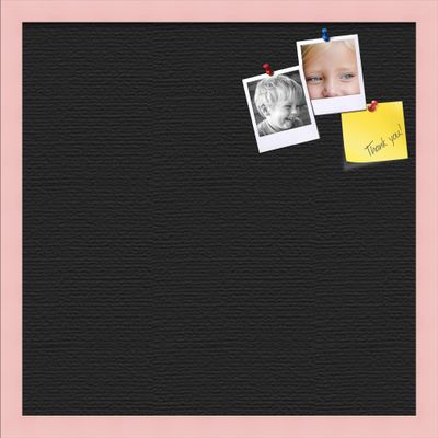 PinPix Custom Printed pin Cork Bulletin Board Made from Canvas, Classic Black Pattern 20 x 20 Inches (Completed Size) and Framed in Baby Pink Stain on Beech (PinPix-622)