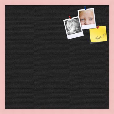 PinPix Custom Printed pin Cork Bulletin Board Made from Canvas, Classic Black Pattern 24 x 24 Inches (Completed Size) and Framed in Baby Pink Stain on Beech (PinPix-622)