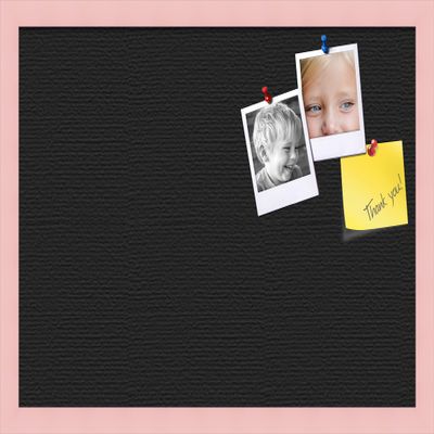 PinPix Custom Printed pin Cork Bulletin Board Made from Canvas, Classic Black Pattern 24 x 16 Inches (Completed Size) and Framed in Baby Pink Stain on Beech (PinPix-622)