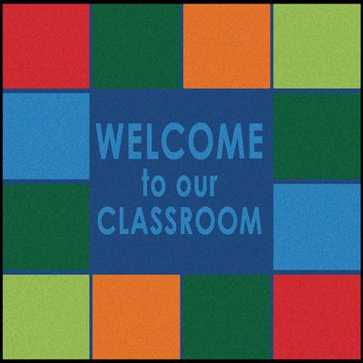 Carpets for Kids KID$Value 48.60 Classroom Welcome Non-Slip Rug 4ft x 6ft Rectangle Multi Color