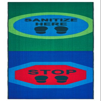 Carpets for Kids KID$Value 38.33 Sanitize Here Classroom Value Non-Slip Runner 3ft x 12ft Runner Multi Color