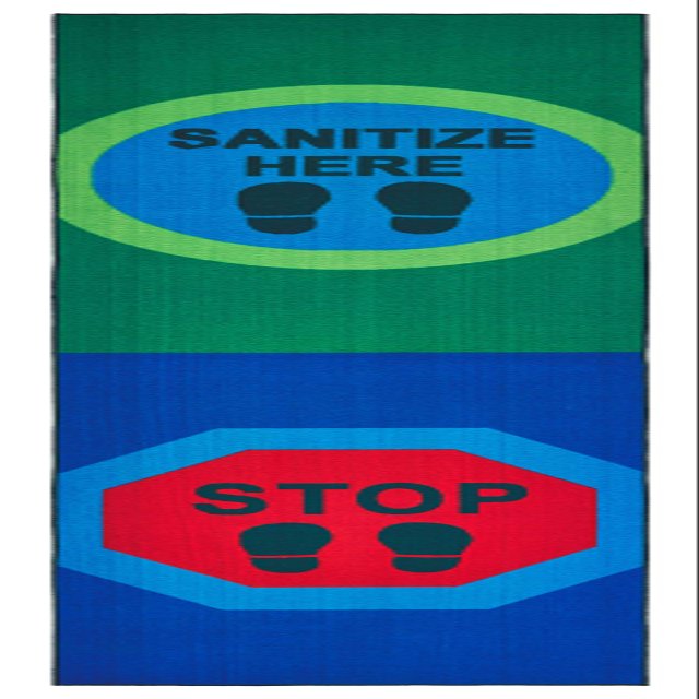 Carpets for Kids KID$Value 38.33 Sanitize Here Classroom Value Non-Slip Runner 3ft x 12ft Runner Multi Color