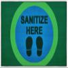 Carpets for Kids KID$Value 49.31 Sanitize Here Dot Classroom Value Non-Slip Rug 4ft x 6ft Rectangle Blue view 1