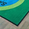 Carpets for Kids KID$Value 49.31 Sanitize Here Dot Classroom Value Non-Slip Rug 4ft x 6ft Rectangle Blue view 4