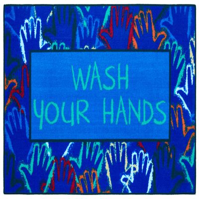 Carpets for Kids KID$Value 37.04 Wash Your Hands No-Slip Value Rug 3ft x 4ft 6in Rectangle Blue