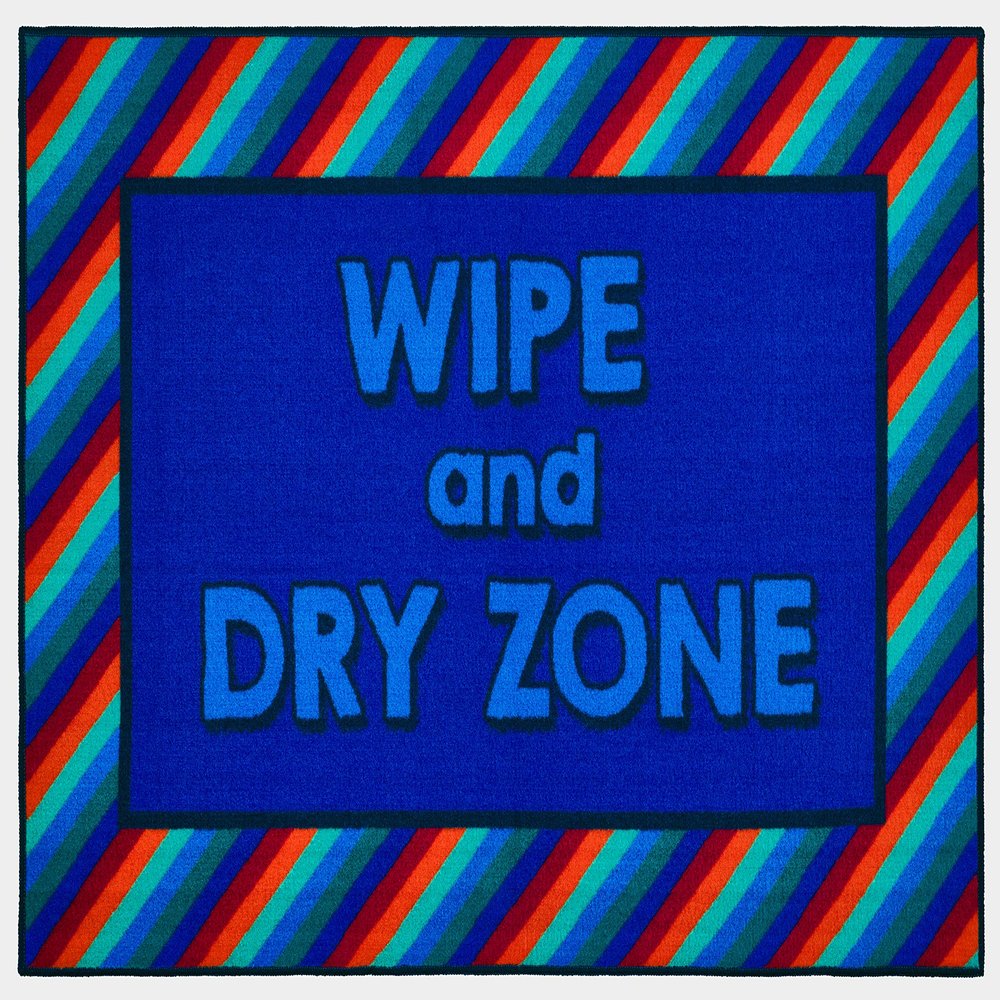 Carpets for Kids KID$Value 37.41 Rainbow Striped Wipe and Dry Classroom Non-Slip Rug 3ft x 4ft 6in Rectangle Blue
