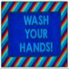 Carpets for Kids KID$Value 37.44 Rainbow Striped Wash Your Hands Classroom Non-Slip Rug 3ft x 4ft 6in Rectangle Blue view 1