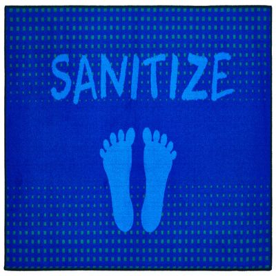 Carpets for Kids KID$Value 37.81 Blue Stand & Sanitize Classroom Non-Slip Rug 3ft x 4ft 6in Rectangle Blue