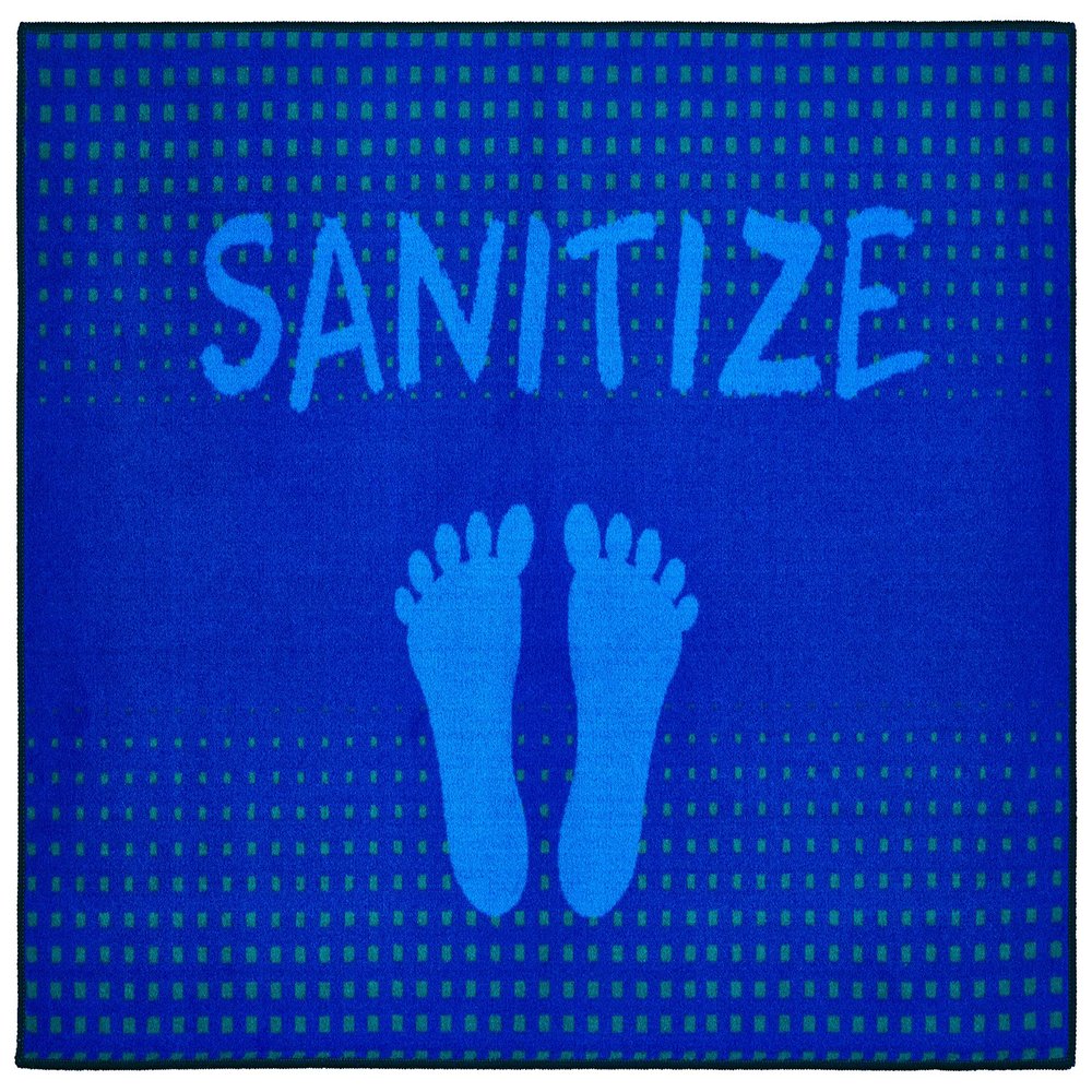 Carpets for Kids KID$Value 37.81 Blue Stand & Sanitize Classroom Non-Slip Rug 3ft x 4ft 6in Rectangle Blue