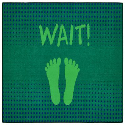 Carpets for Kids KID$Value 37.82 Green Stand & Wait Classroom Value Non-Slip Rug 3ft x 4ft 6in Rectangle Green