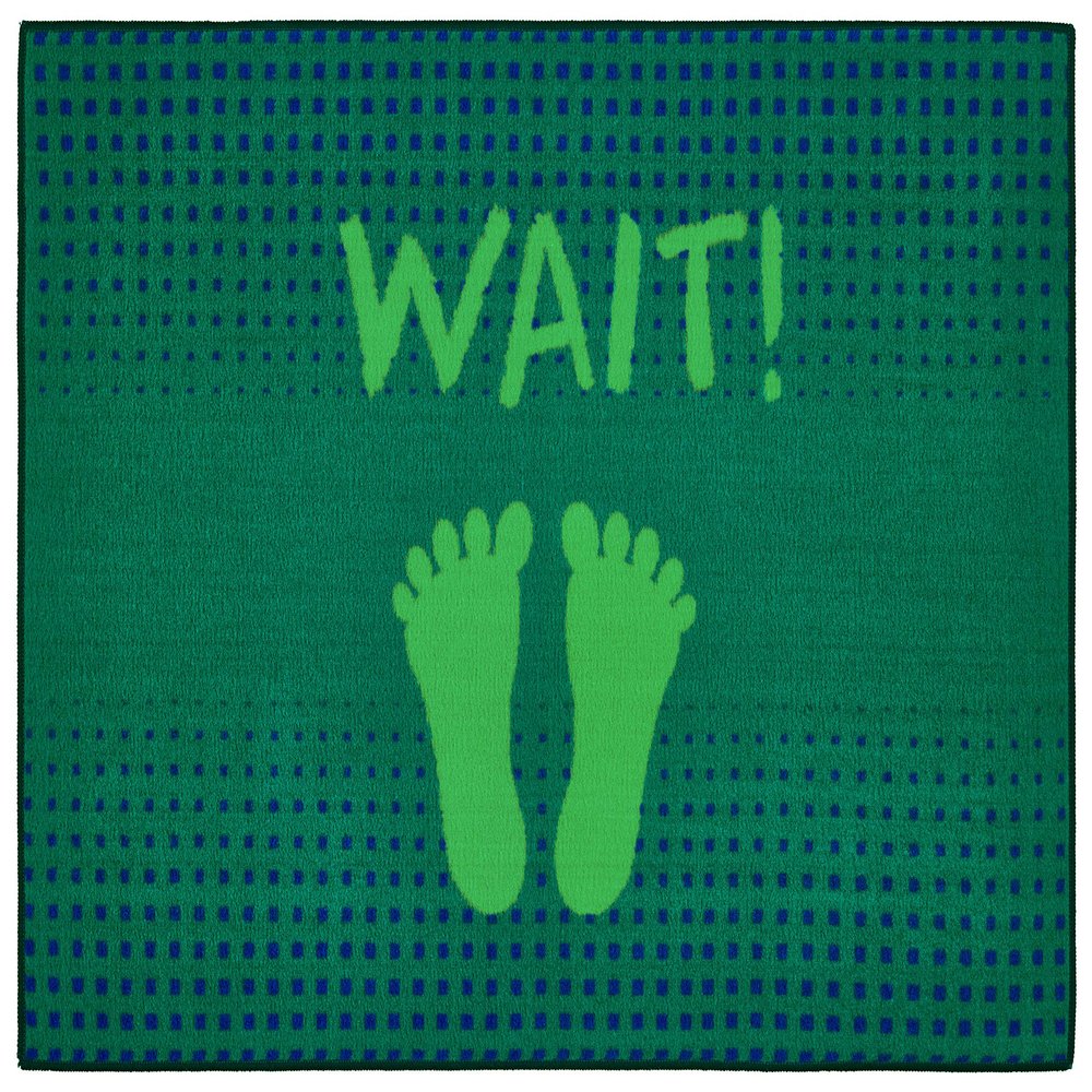 Carpets for Kids KID$Value 37.82 Green Stand & Wait Classroom Value Non-Slip Rug 3ft x 4ft 6in Rectangle Green