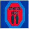 Carpets for Kids KID$Value 49.32 Sanitize Here Stop Sign Classroom Non-Slip Value Rug 4ft x 6ft Rectangle Blue view 1