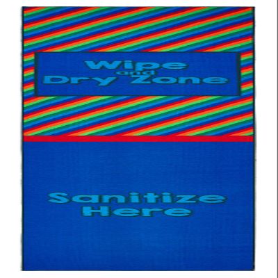 Carpets for Kids KID$Value 38.43 Rainbow Striped Sanitize Classroom Non-Slip Rug 3ft x 12ft Runner Multi Color