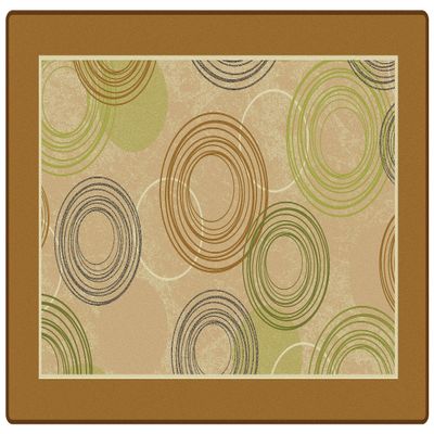 Carpets for Kids 44726 KIDSoft Raindrop Ripples Decorative Carpet 6ft x 9ft Rectangle Brown