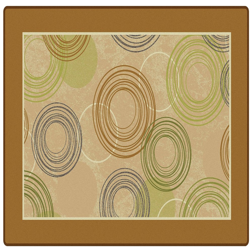 Carpets for Kids 44726 KIDSoft Raindrop Ripples Decorative Carpet 6ft x 9ft Rectangle Brown