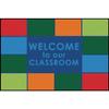 Carpets for Kids KID$Value 36.60 Classroom Welcome No-Slip Value Rug 3ft x 4ft 6in Rectangle Blue view 1