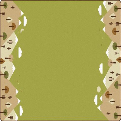 Carpets for Kids 48757 KIDSoft Tranquil Mountains Decortaive Rug 7ft 6in x 12ft Rectangle Green