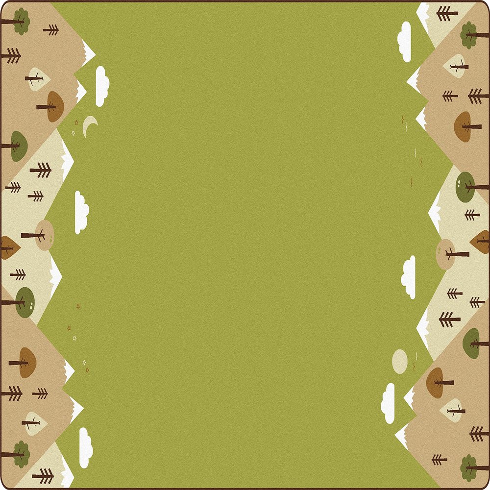 Carpets for Kids 48757 KIDSoft Tranquil Mountains Decortaive Rug 7ft 6in x 12ft Rectangle Green