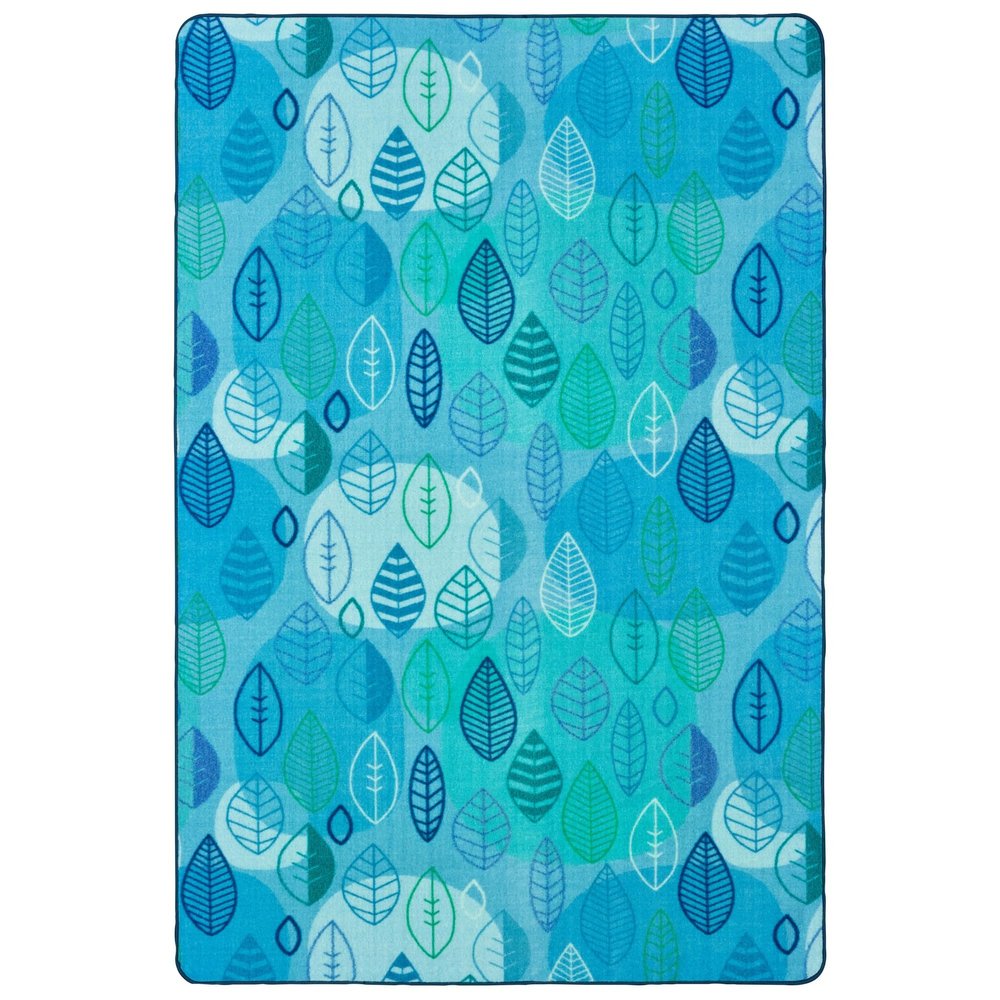 Carpets for Kids 60314 Peaceful Spaces Leaf Decorative Kids Teen Room Rug 4ft x 6ft Rectangle Blue