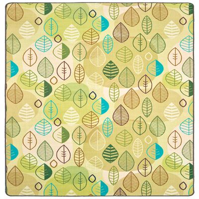 Carpets for Kids 63614 Peaceful Spaces Leaf Decorative Playroom Rug 4ft x 6ft Rectangle Tan Brown