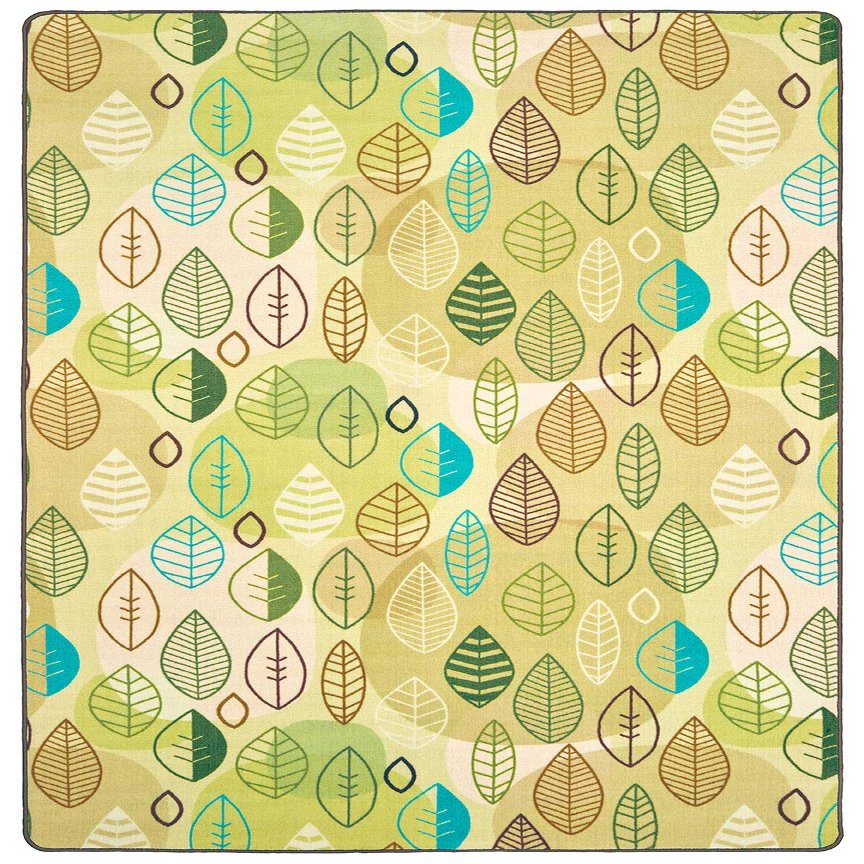 Carpets for Kids 63614 Peaceful Spaces Leaf Decorative Playroom Rug 4ft x 6ft Rectangle Tan Brown