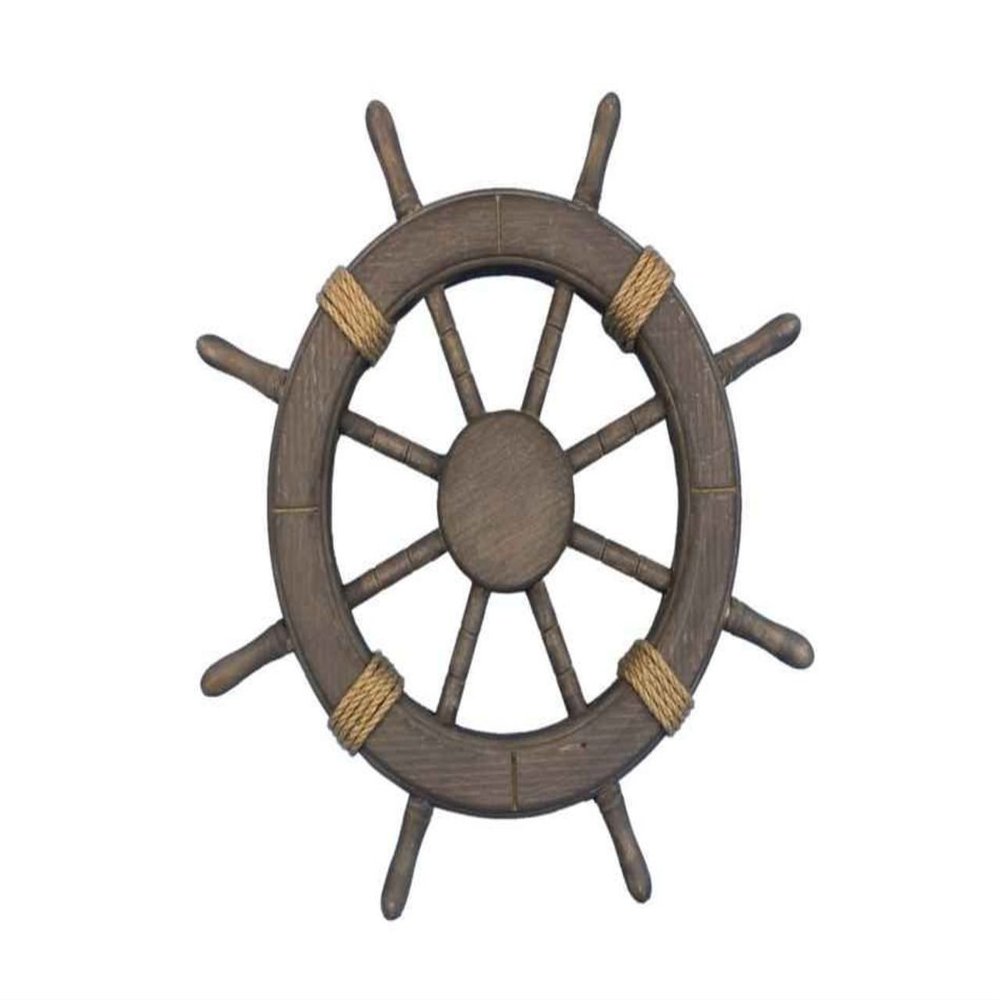 Hampton Nautical Antique Decorative Ship Wheel with Decorating 18"