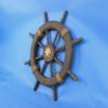 Hampton Nautical Antique Decorative Ship Wheel with Seashell 18" view 2