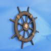 Hampton Nautical Antique Decorative Ship Wheel with Seashell 18" view 3