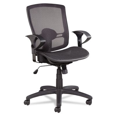 Alera ET4218 Etros Series Mesh Mid-Back Synchro Tilt Chair, Mesh Back/seat, Black