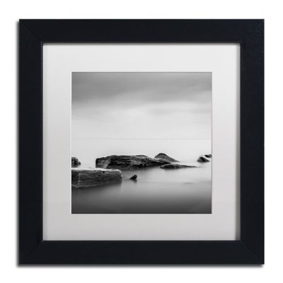 Trademark Fine Art Breakwater by Dave MacVicar Frame, 11 by 11", White Matte