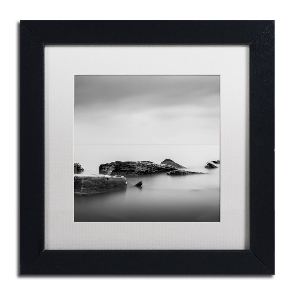 Trademark Fine Art Breakwater by Dave MacVicar Frame, 11 by 11", White Matte
