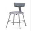 24" Grey Frame Stool with Padded Seat and ADJ. Backrest 6424B view 1