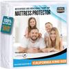 California King Size Mattress Protector Waterproof, Premium 200 GSM Terry Mattress Cover, Soft & Breathable Bed Cover, Fitted Sheet Style Stretchable Deep Pockets 17" by Utopia Bedding (White) view 1
