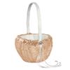 Ivy Lane Design Elsa Shiny Sequin Flower Girl Basket, Peach Sand view 1