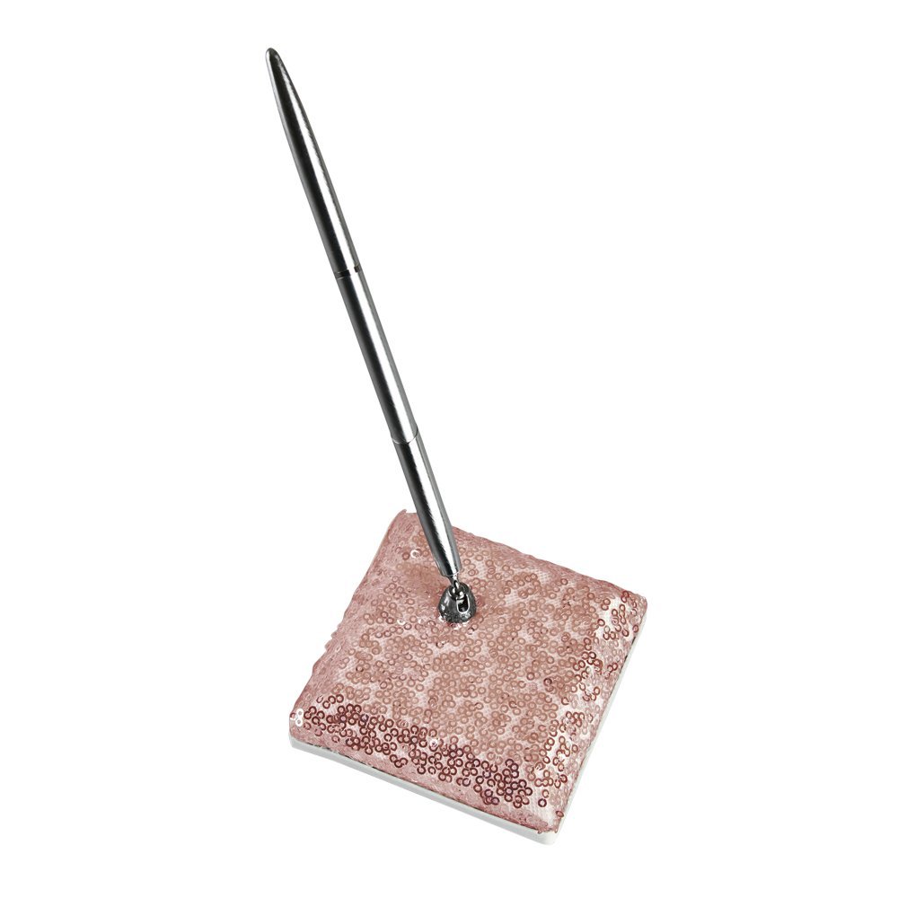Ivy Lane Design Elsa Shiny Sequin Decorated Pen Holder, Mauve