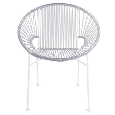 Innit Concha Chair - Clear Weave on White Frame