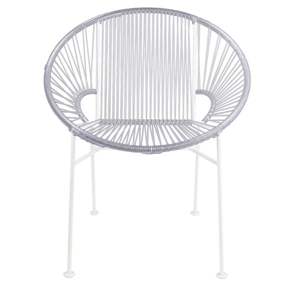 Innit Concha Chair - Clear Weave on White Frame