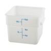 Winco PESC-12 12 Qt. Square Storage Container, Polyethylene, White - Square Food Storage view 1