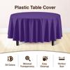 Exquisite 12-Pack Premium Plastic Tablecloth 12-Pack Premium Plastic 84-Inch Round Tablecloth - Purple view 3