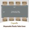Exquisite 12-Pack Premium Plastic Tablecloth 54 Inch. x 108 Inch. Rectangle Table Cover - Silver view 4