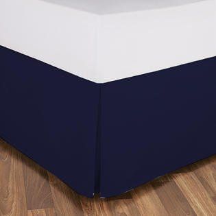 Beautiful Lenin 400 TC 400 TC 20 Inch Fall Bed Skirt (Queen XL,Navy Blue)