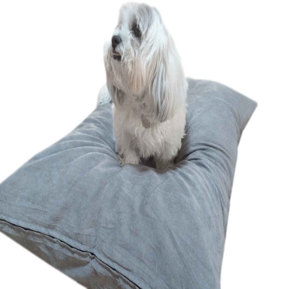 DIY Pet Bed Pillow Cover Set Heavy Duty Flat Style External Cover + Waterproof Liner for Small to Large Dogs Microsuede, Denim, Canvas or Fleece Covers Only (Gray Microsuede, 36''x29'')