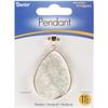 Darice SS-363 Clear Aurora Borealis Jewelry Pendant, Agate Druzy, 40 X 30 mm Jewelry Pendant view 1