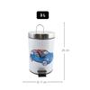 MSV 3L Blue XS Mini BIN, Stainless Steel, Multi-Colour, 3 litres view 2