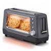 DASH Clear View Toaster: Extra Wide Slot Toaster with See Through Window - Defrost, Reheat + Auto Shut Off Feature for Bagels, Specialty Breads & other Baked Goods - Grey view 1