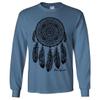 Native American Dreamcatcher Free Spirit Black Long Sleeve Shirt - Indigo Blue Medium view 1