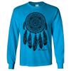 Native American Dreamcatcher Free Spirit Black Long Sleeve Shirt - Sapphire Large view 1