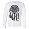 Native American Dreamcatcher Free Spirit Black Long Sleeve Shirt - White Small view 1