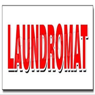 36" LAUNDROMAT Decal Sticker wash fold Coin Laundry Dry Cleaning 36 Hour Open