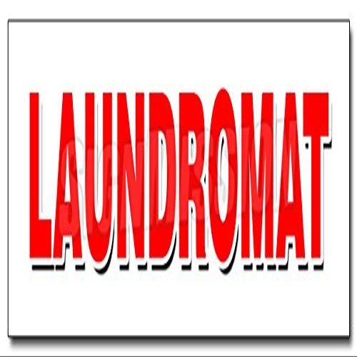 36" LAUNDROMAT Decal Sticker wash fold Coin Laundry Dry Cleaning 36 Hour Open